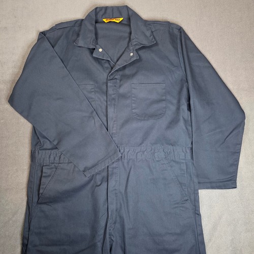 Berne Unlined Coveralls Mens XL Regular Navy Blue Twill Mechanic