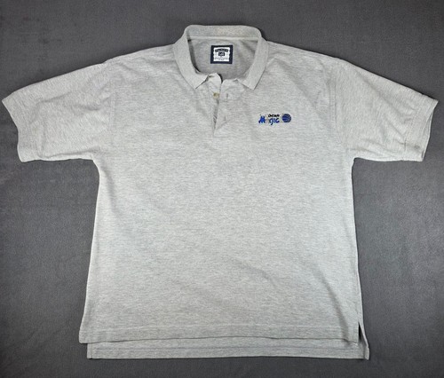 Vtg Orlando Magic Polo Shirt Mens XL Gray Lee Casual Collection