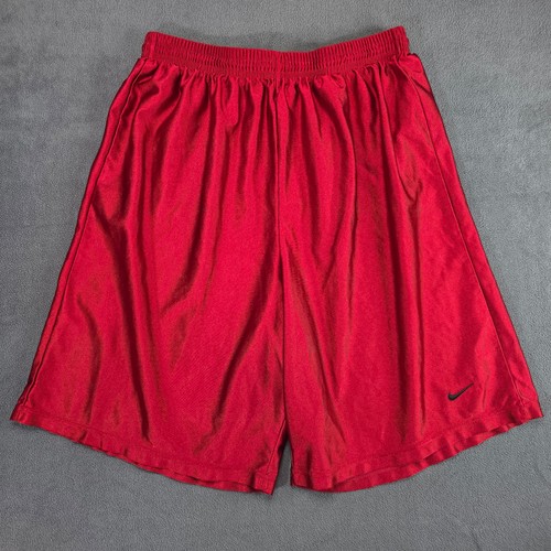 Vtg 90s Nike Basketball Shorts Mens Large Red Dazzle Shiny