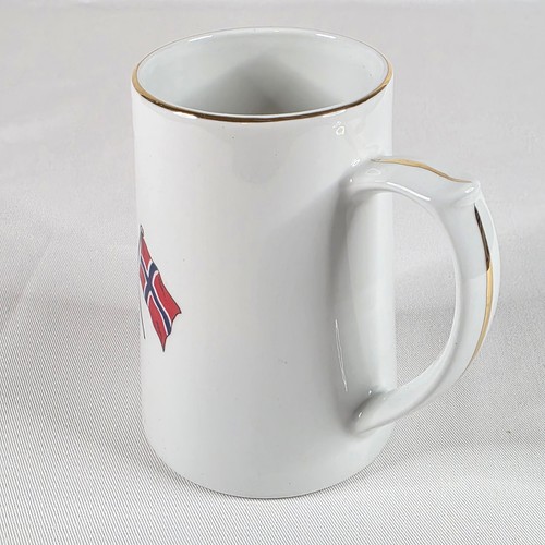 Vintage Figgjo Norway 1647 Porcelain Mug Crossed Norwegian Flags - photo 3