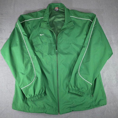 Vintage Y2K Nike Team Full Zip Windbreaker Jacket Mens XXL Green