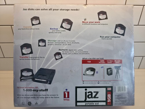 iomega jaz 1GB portable scsi drive - NEW SEALED - photo 3