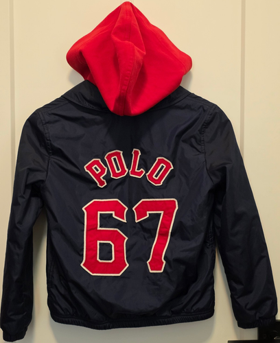 Ralph Lauren Boys Polo Bear Baseball Coach Jacket Navy Blue - photo 2