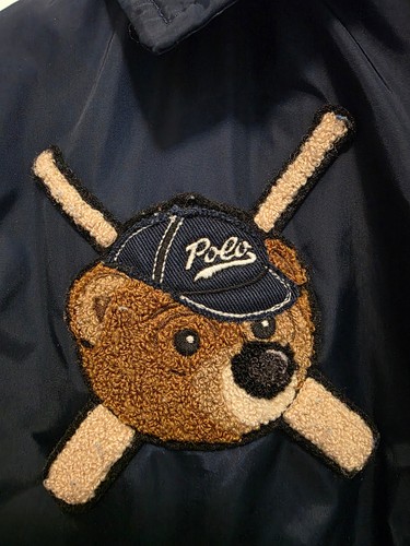 Ralph Lauren Boys Polo Bear Baseball Coach Jacket Navy Blue - photo 5