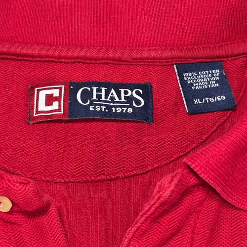 Chaps Mens Polo Shirt XL Red Cotton Pique Short Sleeve - photo 3