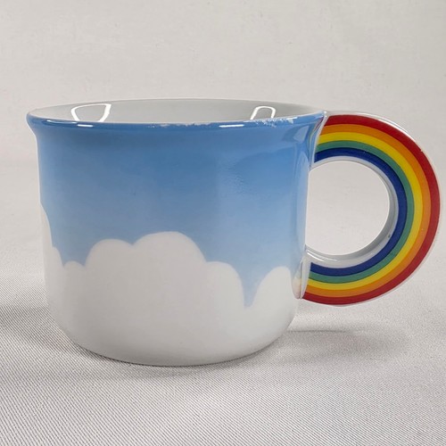 Vintage 1980 Vandor Cloud Mug with Rainbow Handle