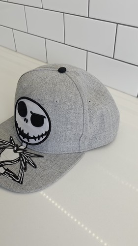 Disney Jack Skellington Hat Gray Black Embroidered Snapback - photo 2