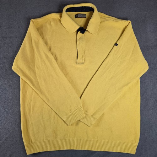 Green Coast Italy Yachting Polo Sweater Mens 3XL EU 60 Yellow