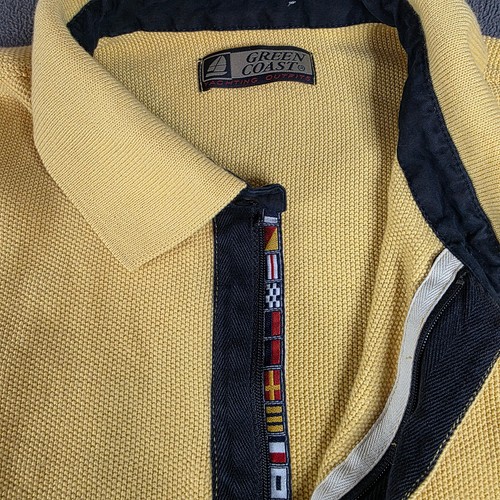 Green Coast Italy Yachting Polo Sweater Mens 3XL EU 60 Yellow - photo 3