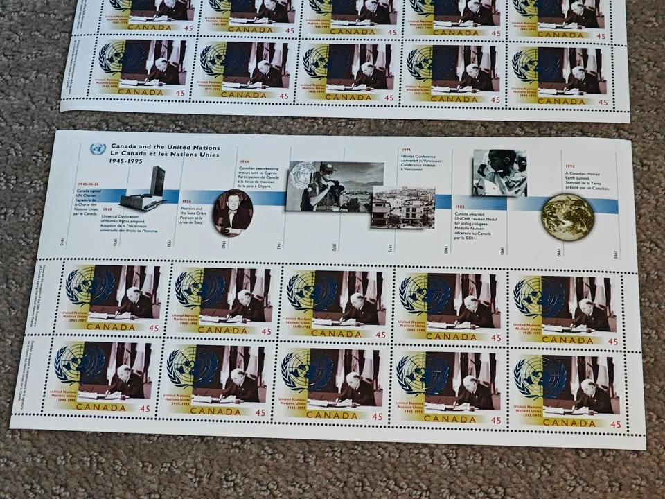 Stamp Panes - 1995 Canada UN 50th Anniversary – Mackenzie King - photo 5