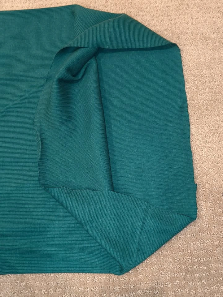 11 feet Teal/Jade Ribbed Knit Tubing Fabric – 42" Total Width - photo 5