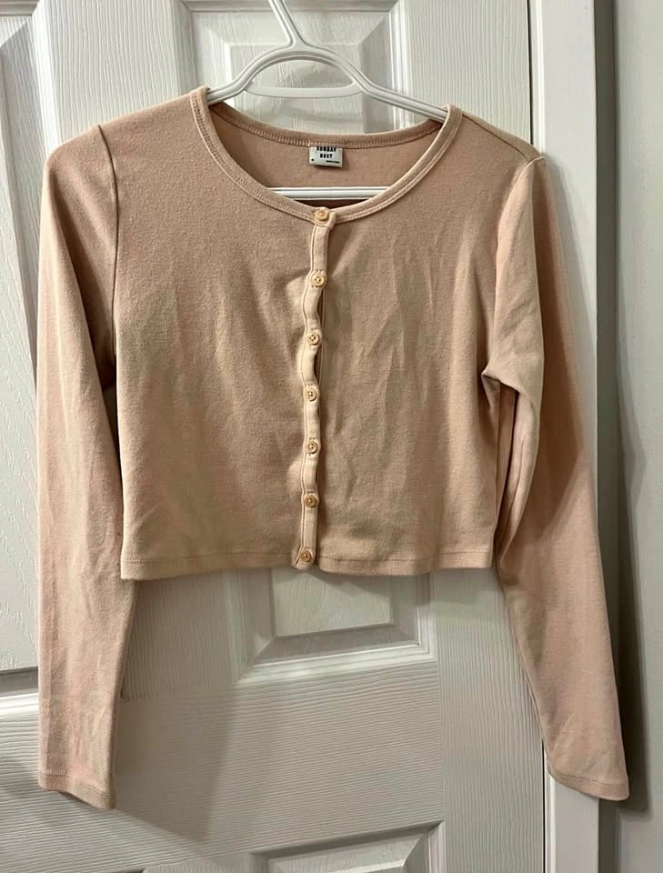 Aritzia Sunday Best Pink Cropped Cardigan Sweater - Size M
