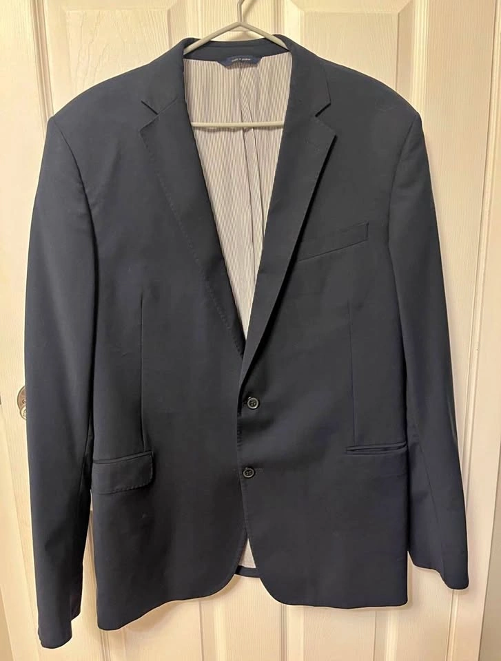 Men's Brooks Brothers Navy Blue Wool Blazer Jacket - Size 46L