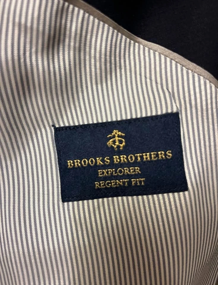 Men's Brooks Brothers Navy Blue Wool Blazer Jacket - Size 46L - photo 3