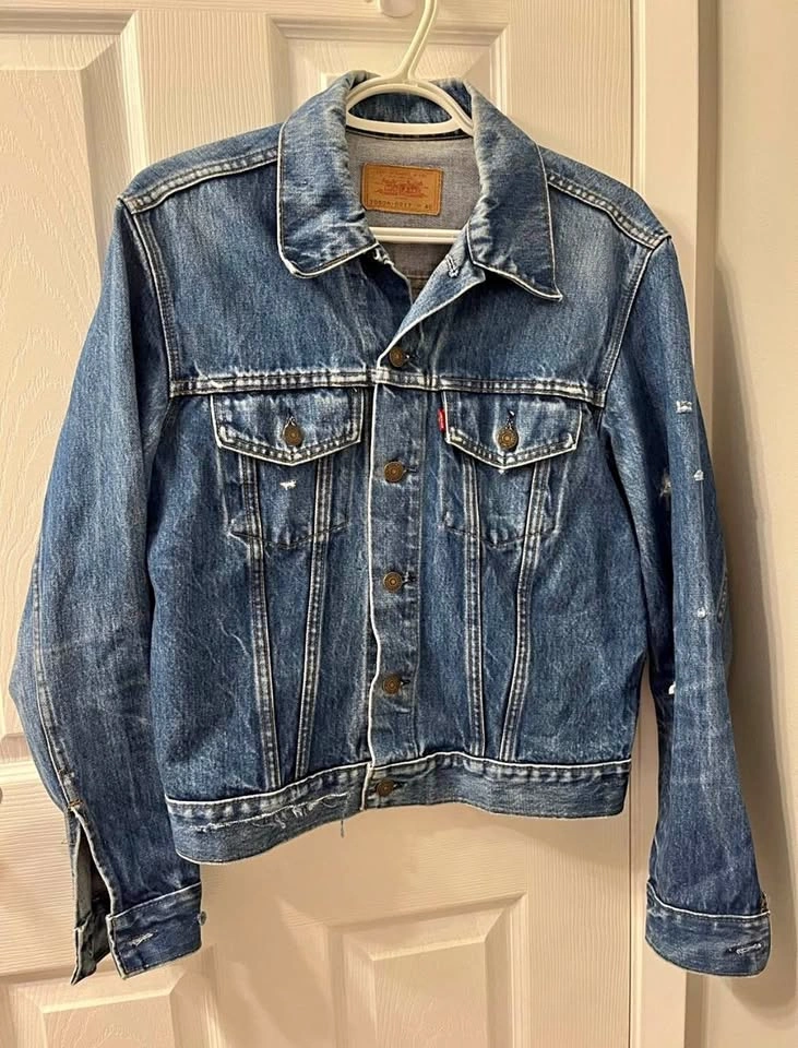 Vintage 80s Levi's Distressed Denim Trucker Jacket - USA Made (S