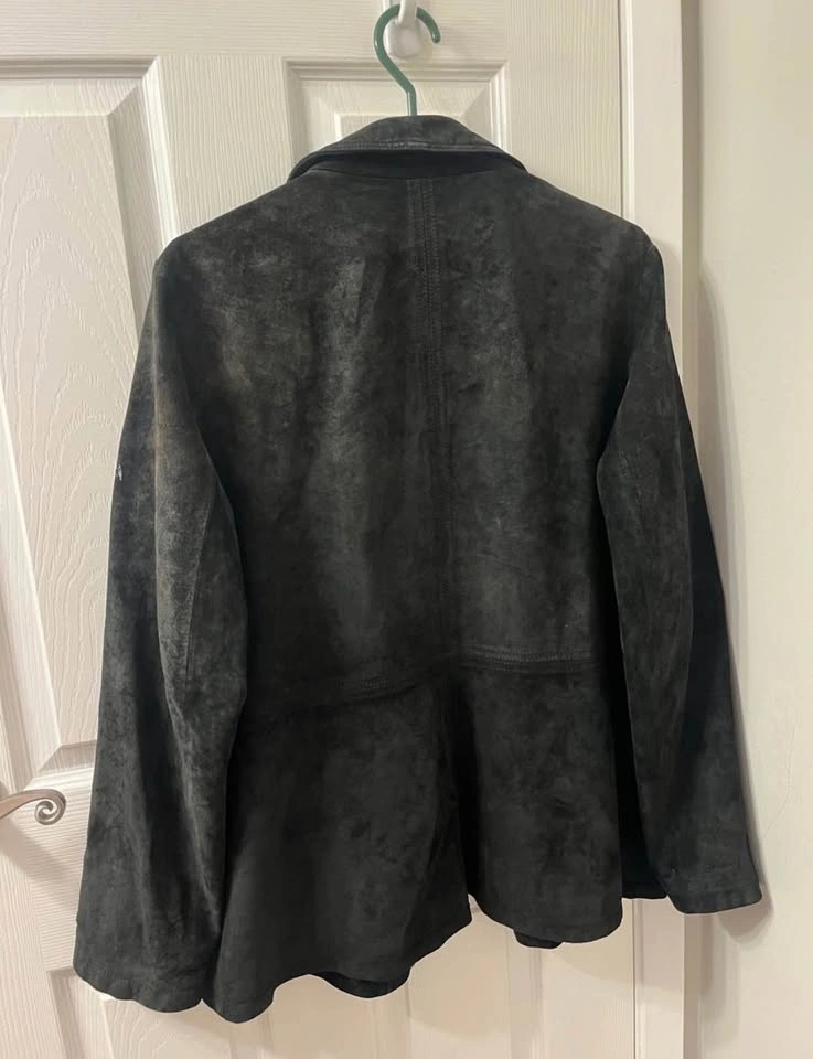 Vintage Danier Black Genuine Suede Leather Jacket - XL (20-22) - photo 2