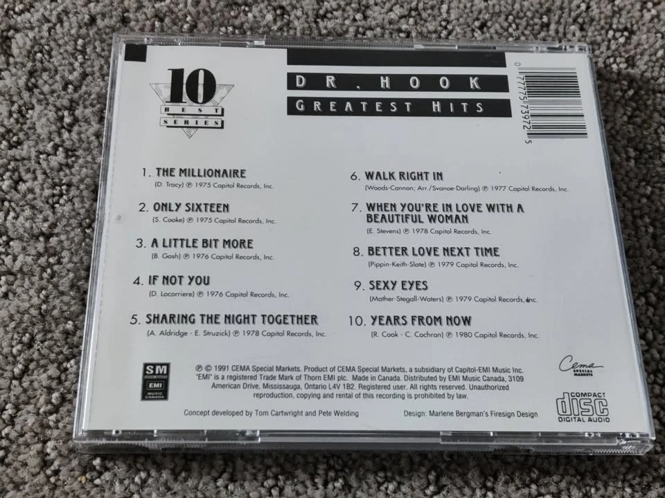 Dr Hook Greatest Hits - Country Rock - Music CD Album - photo 3
