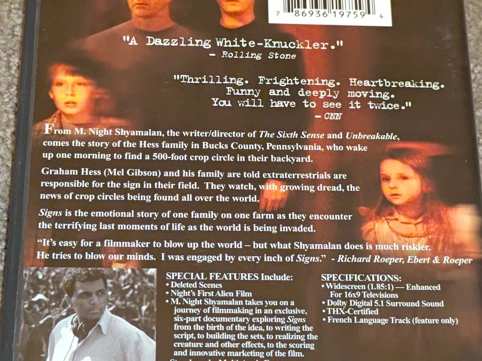 M. Night Shyamalan's - Signs - DVD Movie - Mel Gibson - photo 3