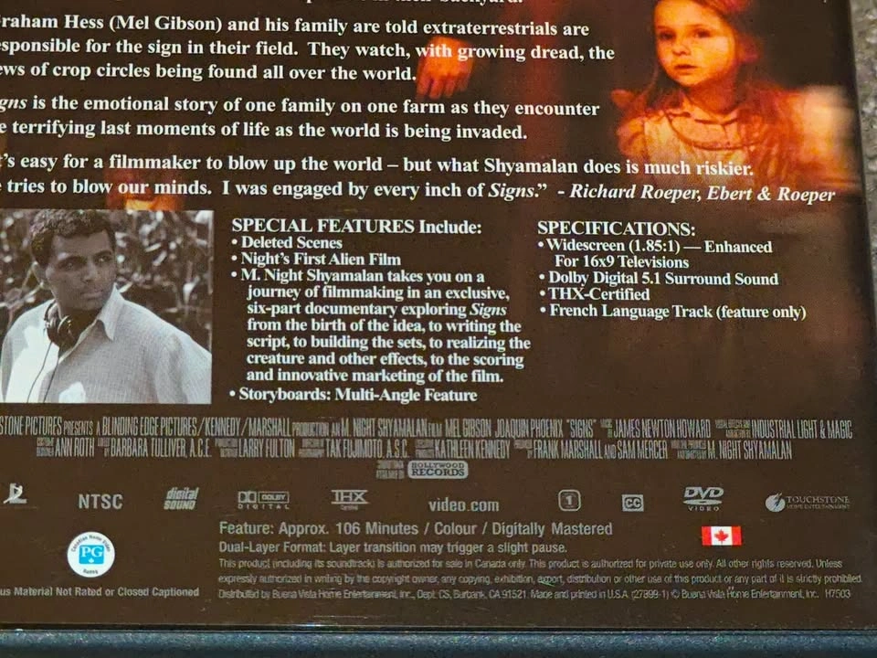 M. Night Shyamalan's - Signs - DVD Movie - Mel Gibson - photo 4