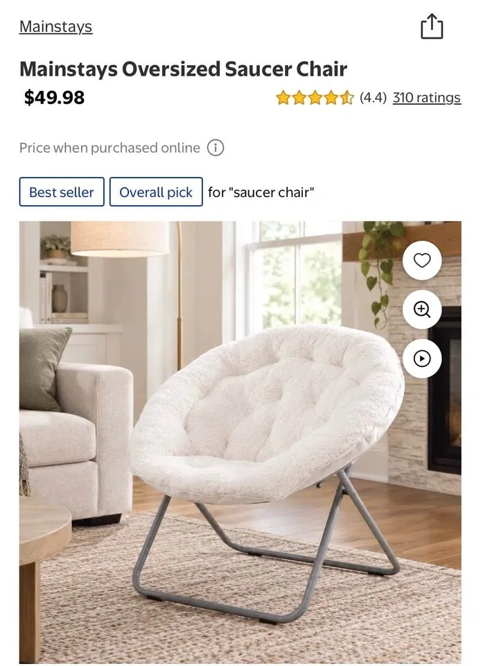 Mainstays Oversized Saucer Chair - photo 2