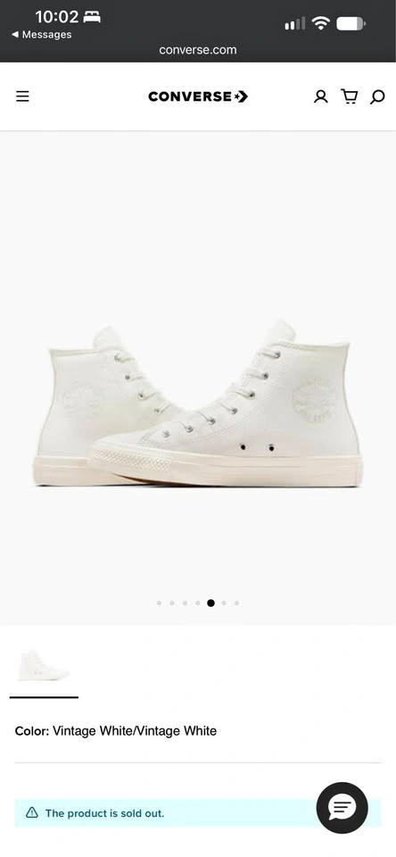 Chuck Taylor All Star Monochrome, Size 7.5 men and 9.5 women
