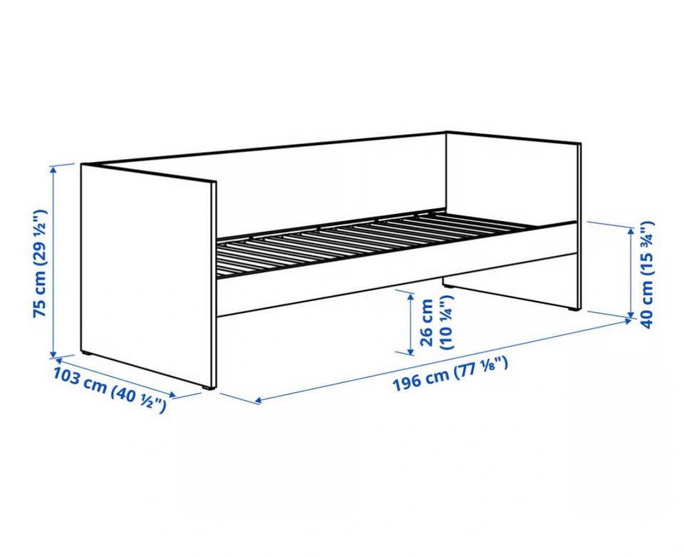 IKEA White Twin Daybed Frame with Mattress - photo 4