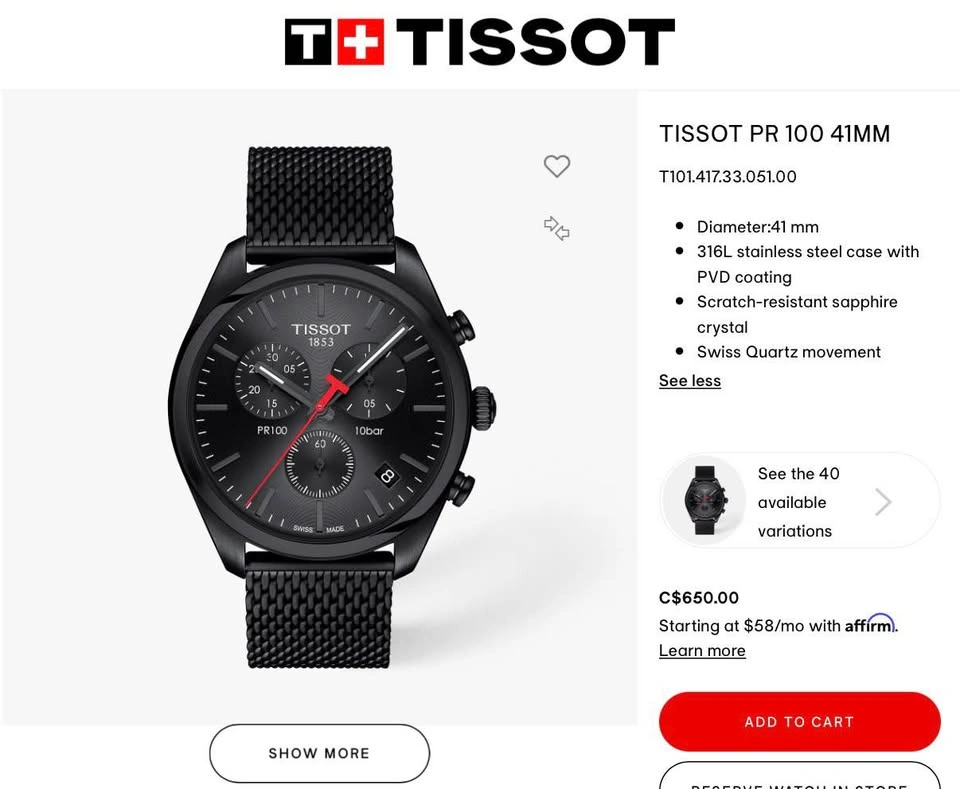 Tissot PR 100 Chronograph Watch - photo 2