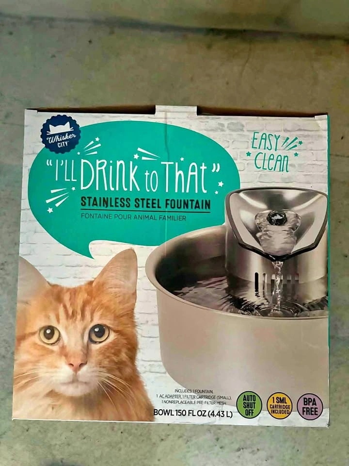 Whisker City Stainless Steel Pet Water Fountain – 150 oz