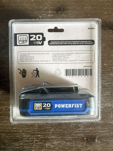 PowerFist 20V 2.0Ah Li-Ion Battery 9054693 NEW SEALED - photo 2