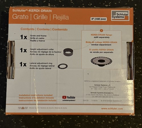 Schluter KERDI-DRAIN 4” Grate & Frame Stainless Steel - photo 2