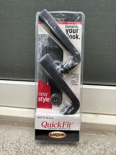 Larson QuickFit Straight Handle Set Matte Black Storm Door Locks - photo 4