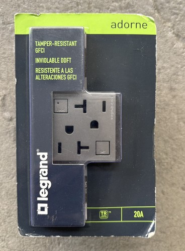 Legrand adorne 20A Tamper Resistant GFCI Outlet Magnesium