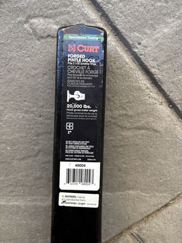 CURT 48004 Receiver Mount Pintle Hook 2” Shank 20,000 lb