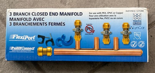 Waterline 1375399 3-Branch Closed End Manifold Push’N’Connect