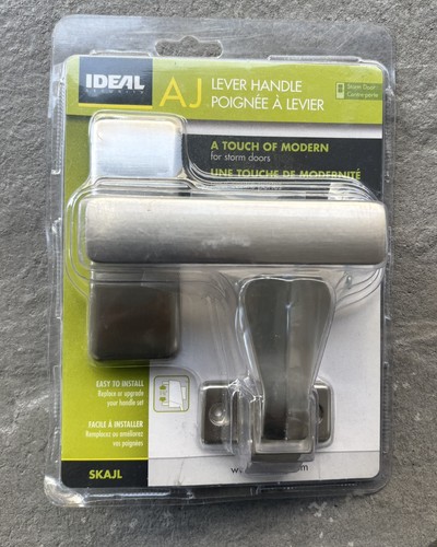 Ideal Security AJ Storm Door Lever Handle Set Satin Silver