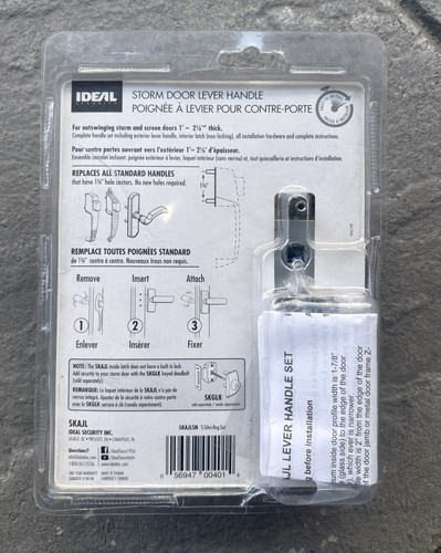 Ideal Security AJ Storm Door Lever Handle Set Satin Silver - photo 2