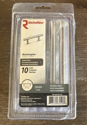 Richelieu Lambton Cabinet Pulls 96mm Brushed Nickel 10-Pack
