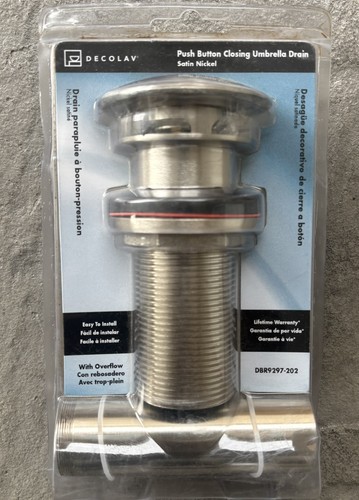 DECOLAV 9297-SN Push Button Umbrella Drain Satin Nickel
