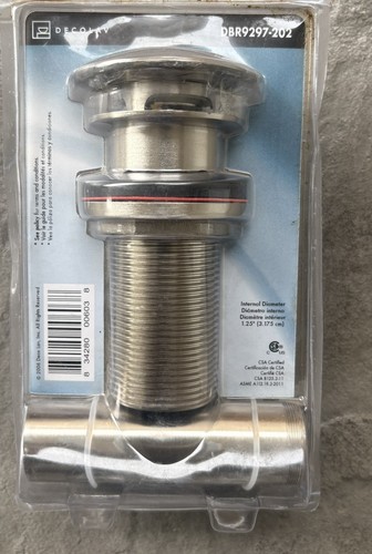 DECOLAV 9297-SN Push Button Umbrella Drain Satin Nickel - photo 2