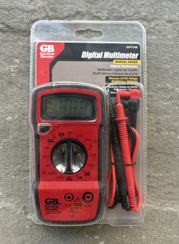Gardner Bender GDT-3190 Digital Multimeter Manual Range CAT III