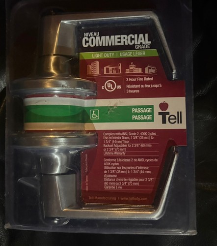 Tell Cortland Commercial Grade 2 Passage Door Lever Satin Chrome