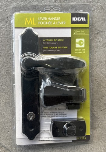 Ideal Security ML Storm Door Lever Handle Keyed Deadbolt Black