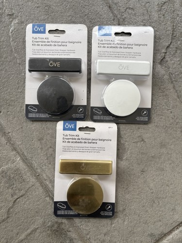 OVE Decors Tub Trim Kit Overflow & Drain Stopper – Black White G