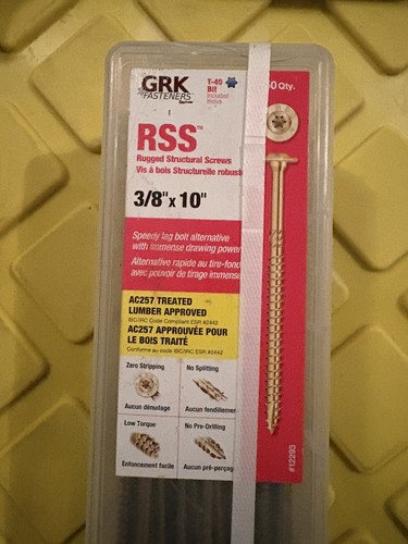 GRK RSS 3/8” x 10” Rugged Structural Screws Climatek 50 Pack
