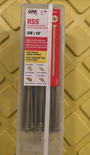 GRK RSS 3/8” x 10” Rugged Structural Screws Climatek 50 Pack - photo 2