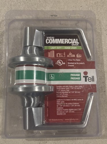 Tell Commercial Grade 2 Passage Door Lever Satin Chrome ADA