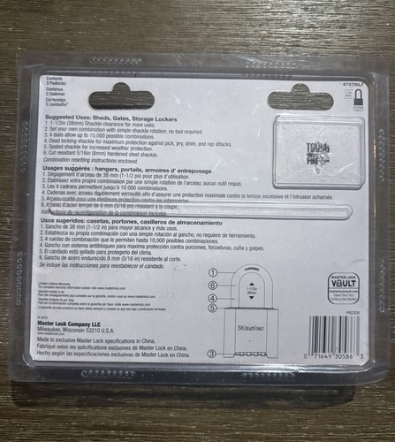 Master Lock 875TRILF 3-Pack Outdoor Combination Padlocks 4-Digit - photo 2