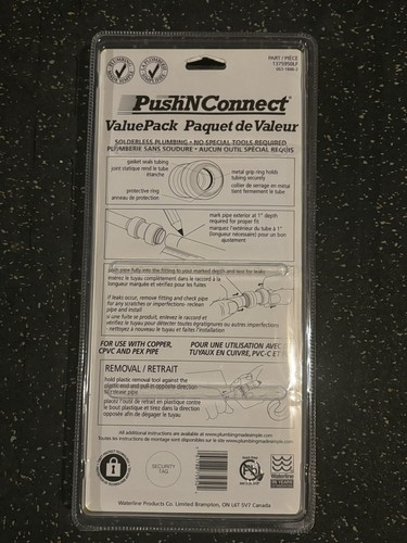 Waterline Push N Connect 1/2” Brass Fittings 13-Pc Value Pack - photo 2