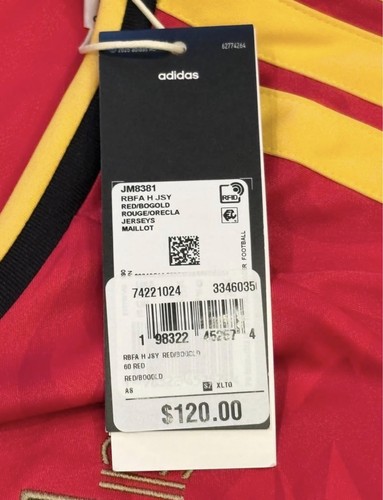 Adidas Belgium 2026 Home Jersey Men's XL Red Gold JM8381 NWT - photo 3