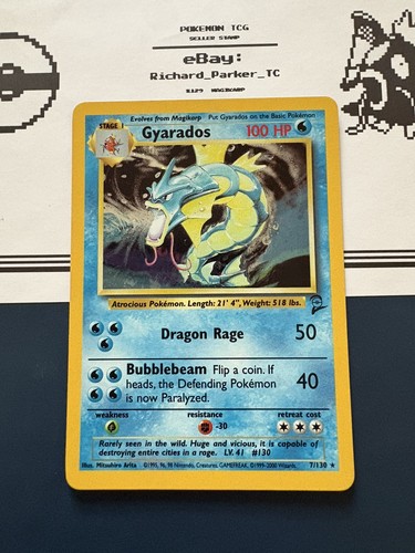 2000 Pokemon Base Set 2 Gyarados 7/130 Holo Rare WOTC